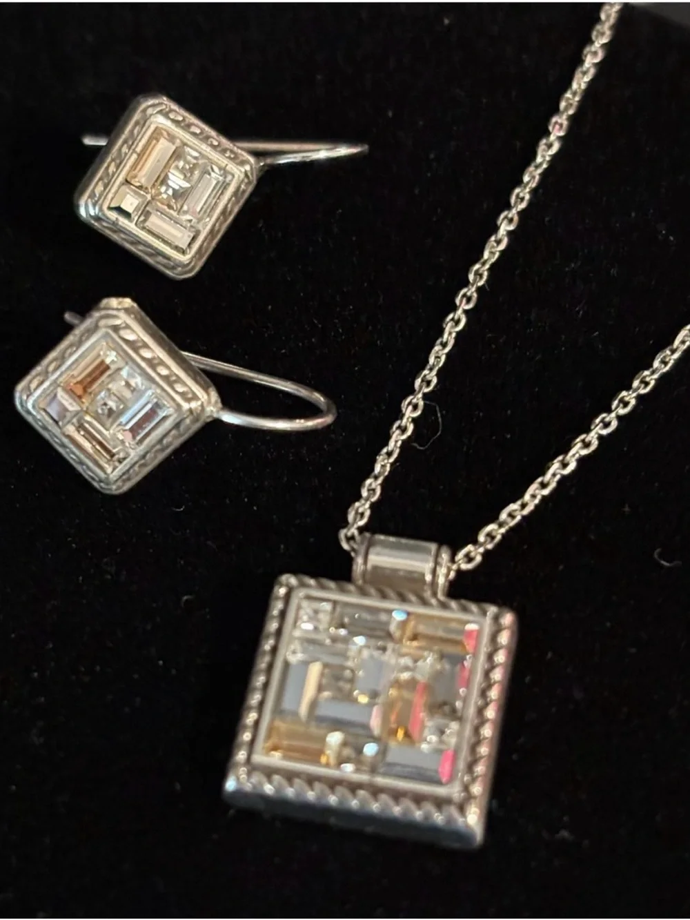 🆕💎Brighton St. Michael’s SWAROVSKI CRYSTAL SLVR Necklace and Earrings